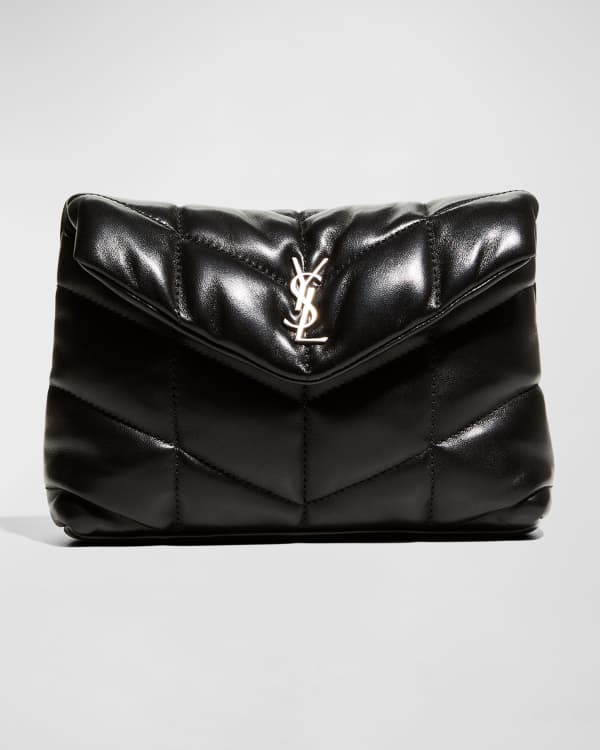 Saint Laurent Small Puffer Metallic Pouch Clutch Bag | Neiman Marcus