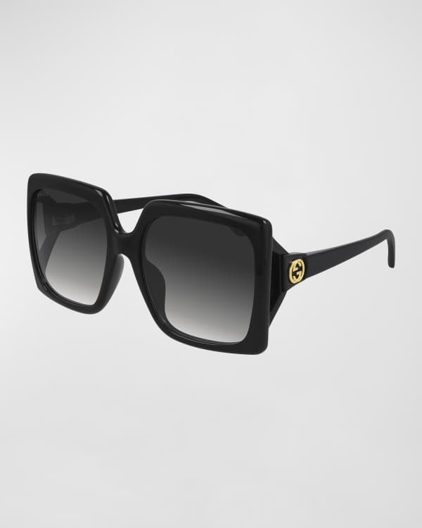 Gucci glittered gradient oversized square sunglasses 2025