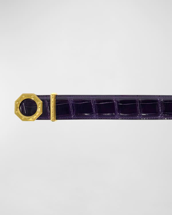 Stefano Ricci Men's Signature Eagle Crocodile Leather Belt