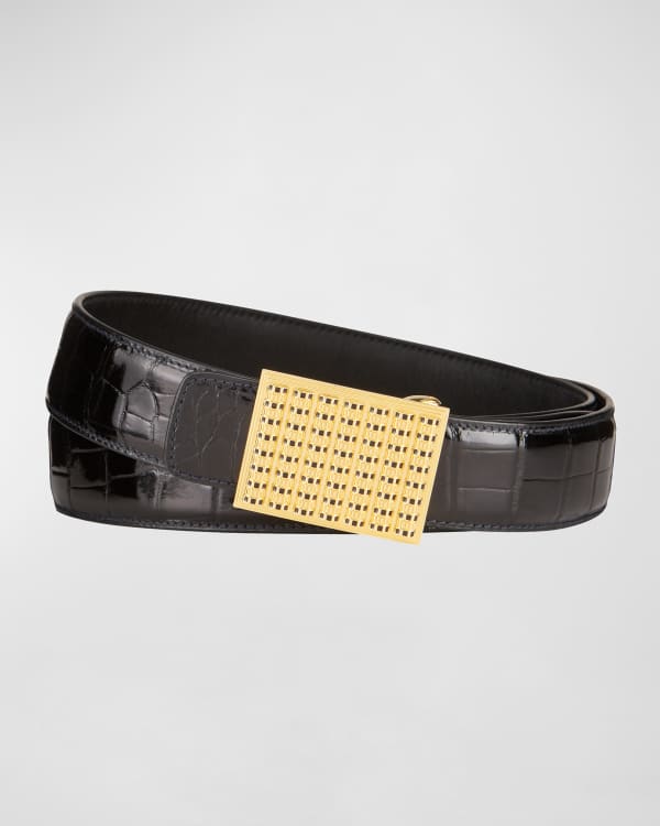 Bally Patent Leather B Buckle Belt White, $275, Neiman Marcus