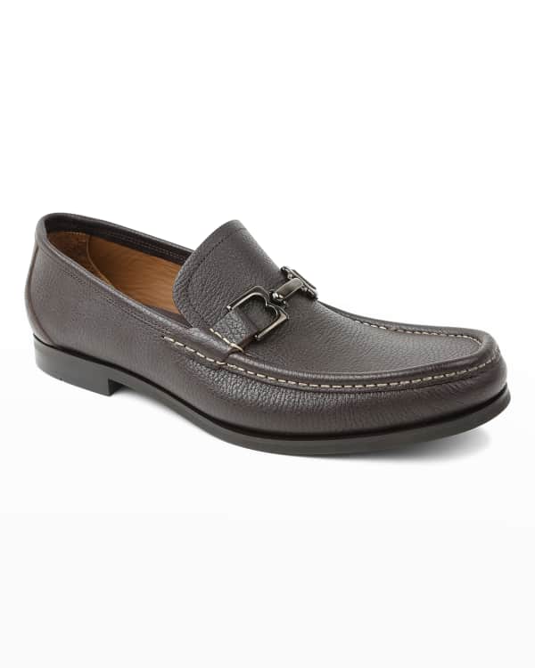 Salvatore Ferragamo Men's Benford Textured Leather Slip-On Bit Loafers ...