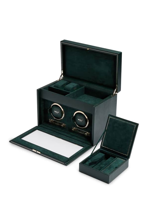 WOLF Axis Double Watch Winder with Storage Neiman Marcus