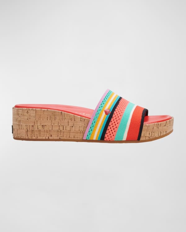 kate spade new york iggy flamingo sandal slide gold Neiman Marcus