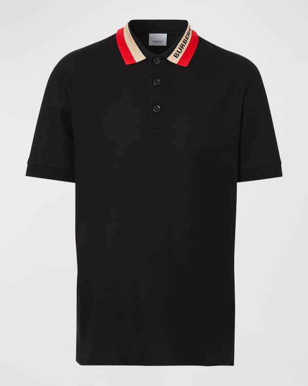 Burberry Short Sleeve Oxford Polo Shirt Dark Orange Neiman Marcus