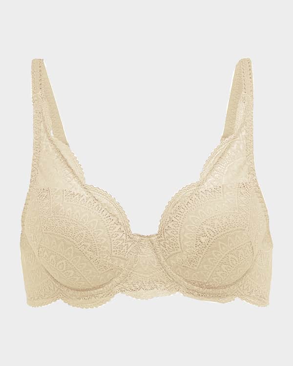 Agent Provocateur Rozlyn Lace-Inset Half-Cup Bra | Neiman Marcus