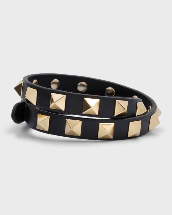 Saint Laurent Monogram Black Leather Bracelet – Queen Bee of