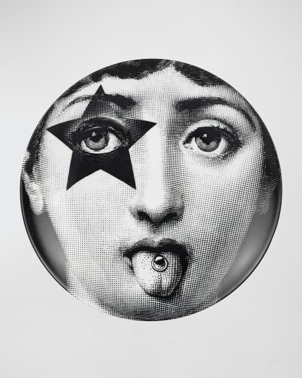 GETLF Lina Cavalieri Plate, Wall Decorative Plate, Mysterious Face Plate Wall Hanging Decoration,Including Bracket And Special Spring Hook,G36,10inch