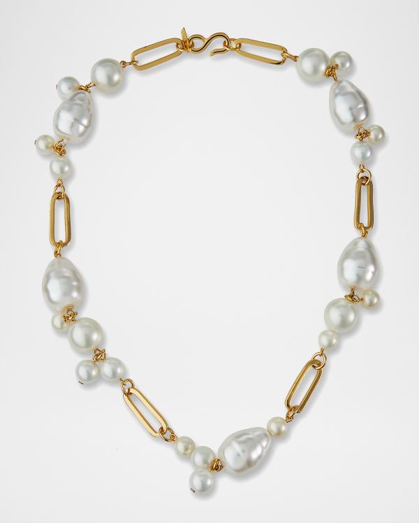 Yean Gold Bridal Jewelry Set – Rhinestone & Pearl Necklace And Earrings For Wedding, Prom, Bride - View #8