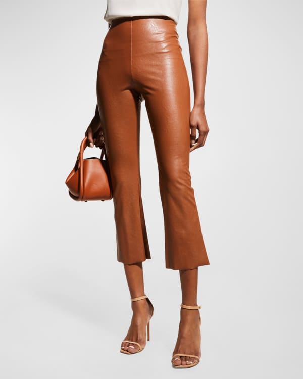 Faux Leather Split Front Pant