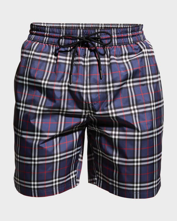 Burberry Men's Martin Check Swim Shorts | Neiman Marcus