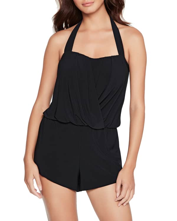 Magicsuit Plus Size Bianca Halter Romper One-Piece Swimsuit