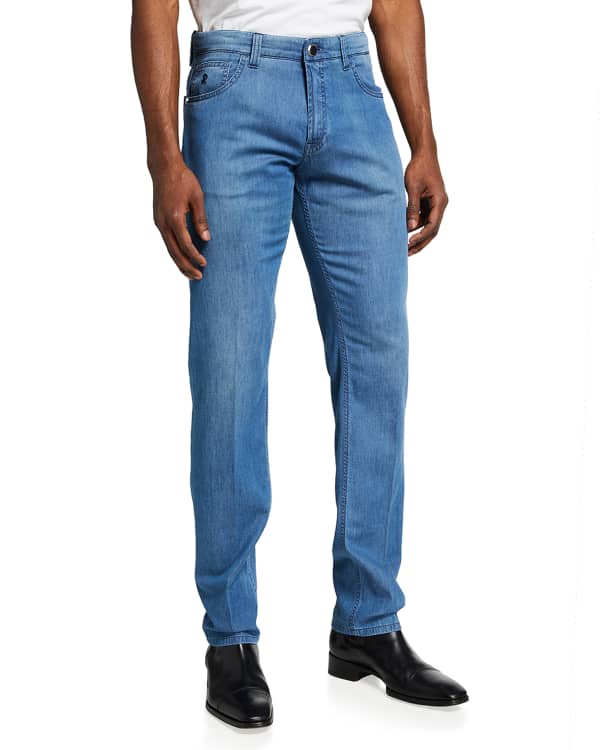 Stefano Ricci Men's Five-Pocket Medium-Wash Denim Jeans | Neiman Marcus