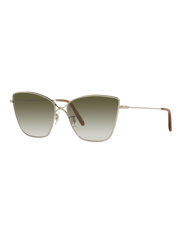 Oliver Peoples Taron Square Aviator Metal Sunglasses | Neiman Marcus