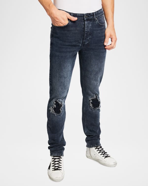 Greg Lauren Men's Distressed Denim Lounge Jeans | Neiman Marcus