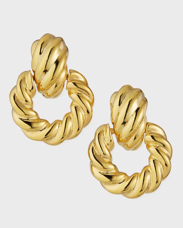 Kenneth Jay Lane Small Door Knocker Earrings Neiman Marcus