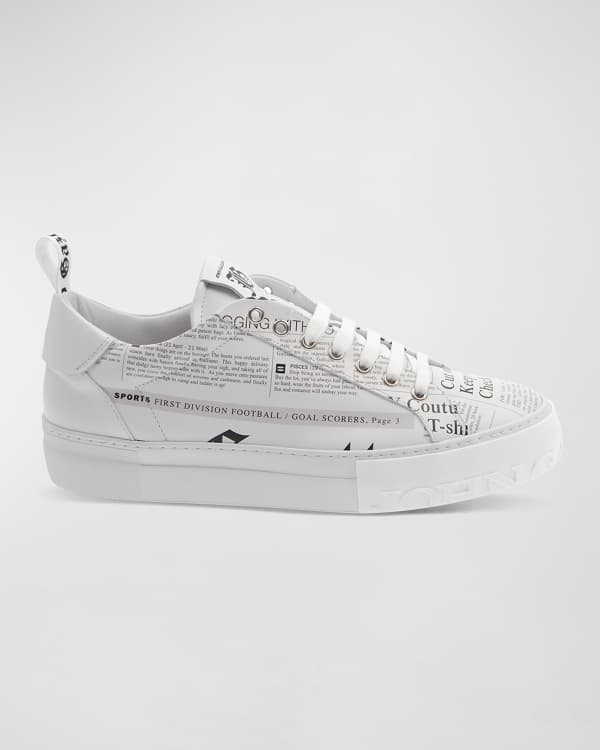 John Galliano Women's Logo Print Sneakers In White Black