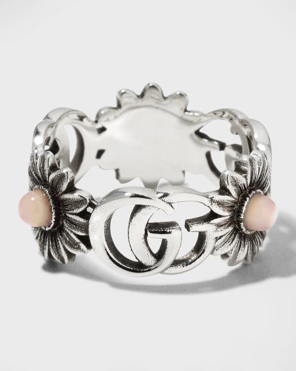 Gucci Sterling Silver GG Flower Ring | Neiman Marcus