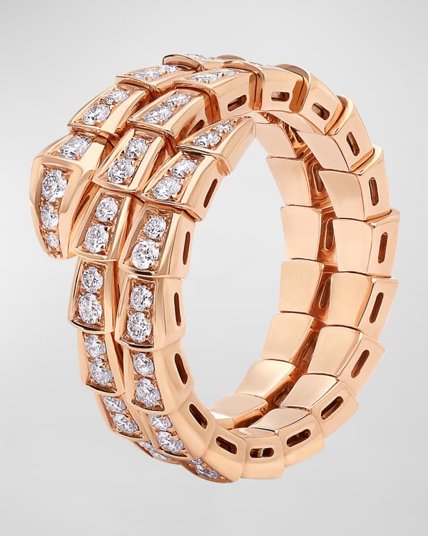 Serpenti Viper 18K Rose Gold & Pavè Diamond Bracelet