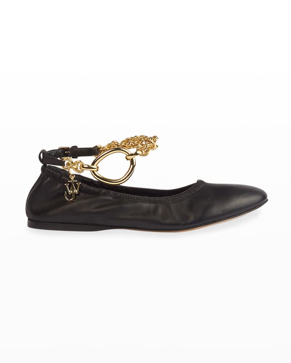flats with ankle chain