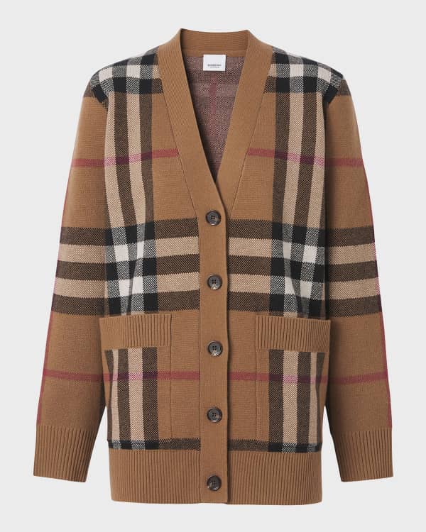 Chloe Cable-Knit Cardigan with Gold-Tone Buttons | Neiman Marcus