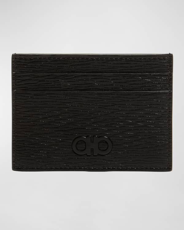 Amiri Men Black Card Holder With Logo Lettering On The Front And Embossed Logo On The Rear In Leather Man