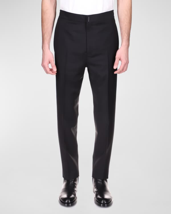 Givenchy Men's Satin-Trim Slim-Fit Wool Pants | Neiman Marcus