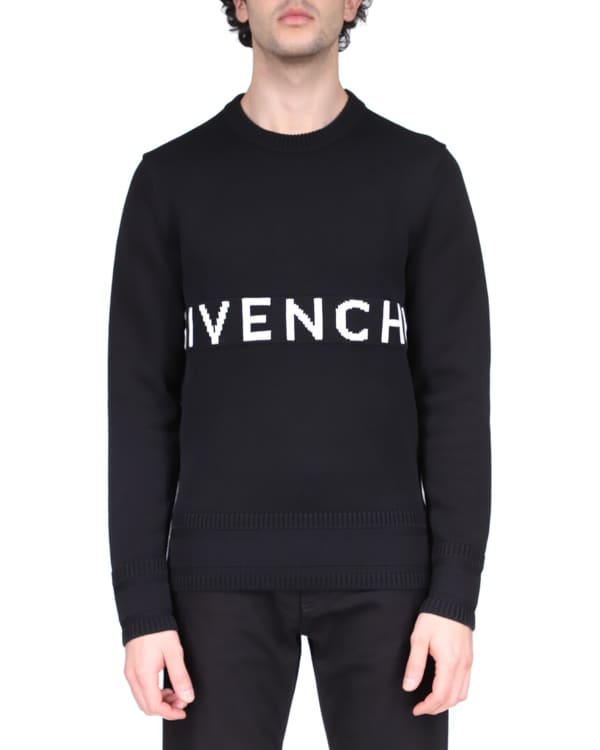 Givenchy Chain Logo-print Knitted Jumper in Black for Men