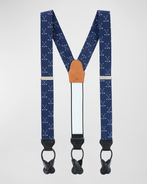 Trafalgar Men's Sutton Solid Silk Suspender Braces Neiman Marcus