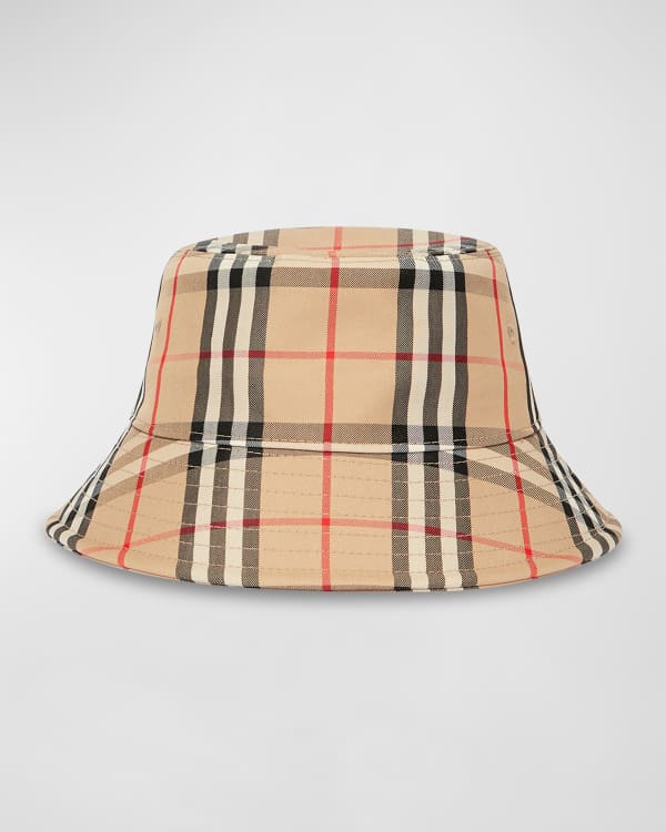 Burberry White/Blue TB Monogram Print Cotton Bucket Hat Burberry