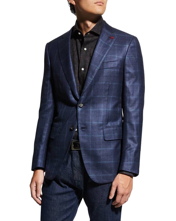 Isaia Men's Check Two-Button Jacket | Neiman Marcus