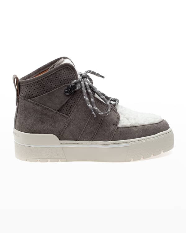 Prada Suede Shearling Winter Platform Sneakers | Neiman Marcus