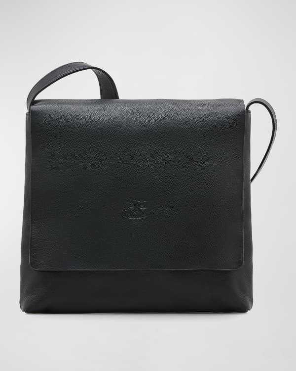 Shinola Men's Slim Signature Leather Messenger Bag | Neiman Marcus