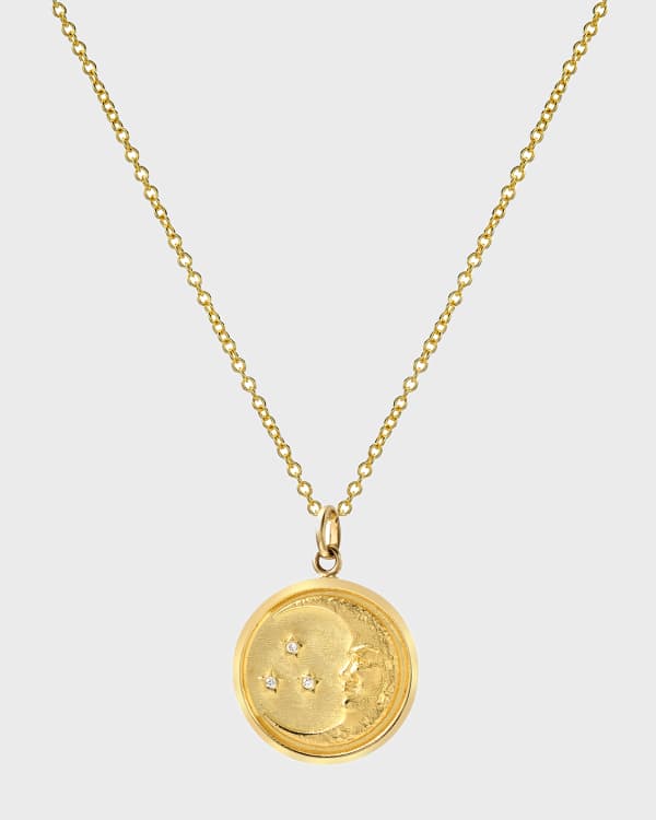 Zoe Lev Jewelry 14K Gold Diamond Compass Medallion Necklace