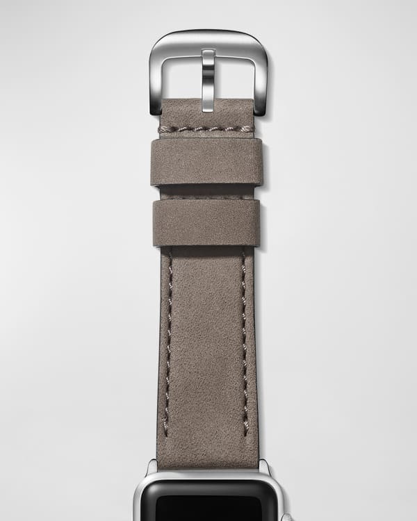 Shinola Men s 24mm Alfino Leather Strap for Apple Watch Neiman
