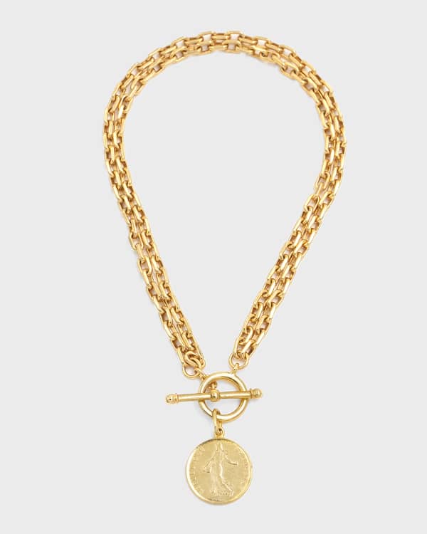 Ben-Amun 24k Gold Electroplated Gold Toggle Coin Necklace | Neiman Marcus