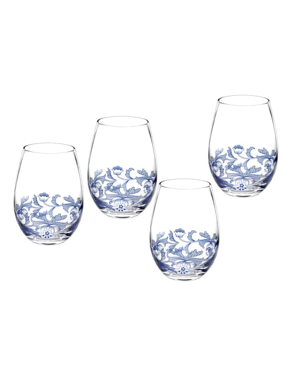 Spode Kingsley Stemless Wine, Set of 4, Set of 4 Wine Glasses, Ideal for White Wine, Red Wine, or Cocktails