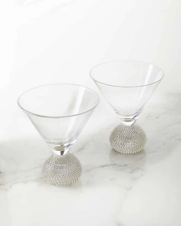 Gem Crystal Martini Glasses, Set of 2