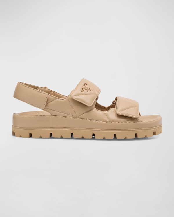 Prada Flat Suede Thong Gladiator Sandals Red Lacca Neiman Marcus