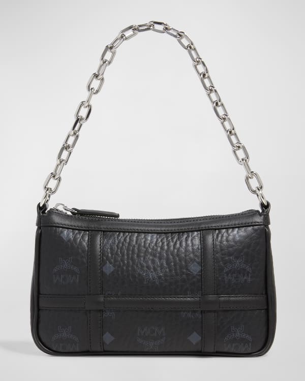 MCM Black Leather Chain-Link Shoulder Bag MCM