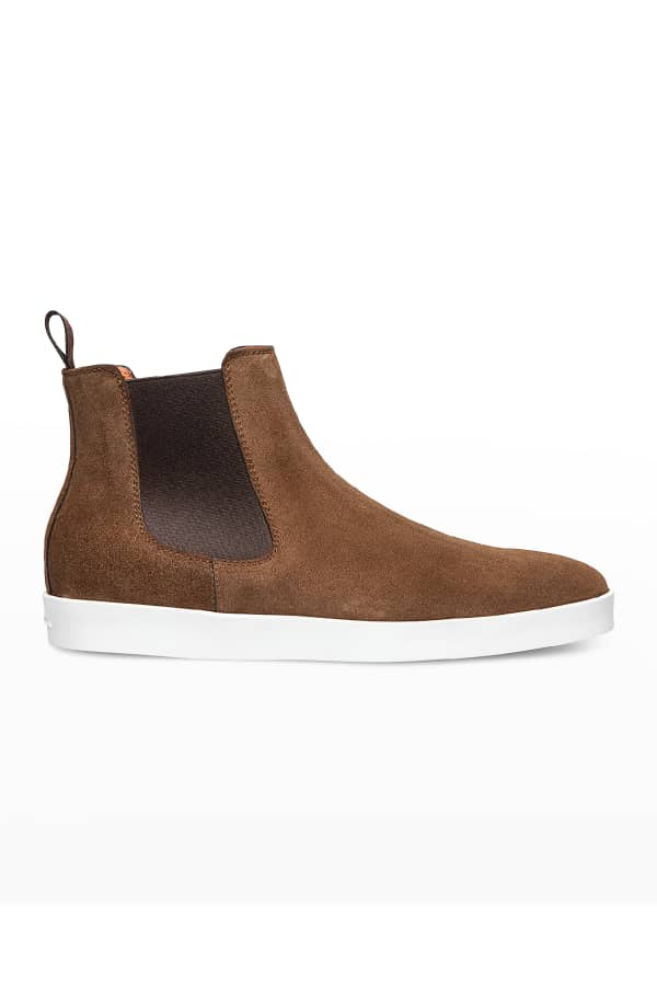 Armani Men's Suede Chelsea Boots Neiman Marcus