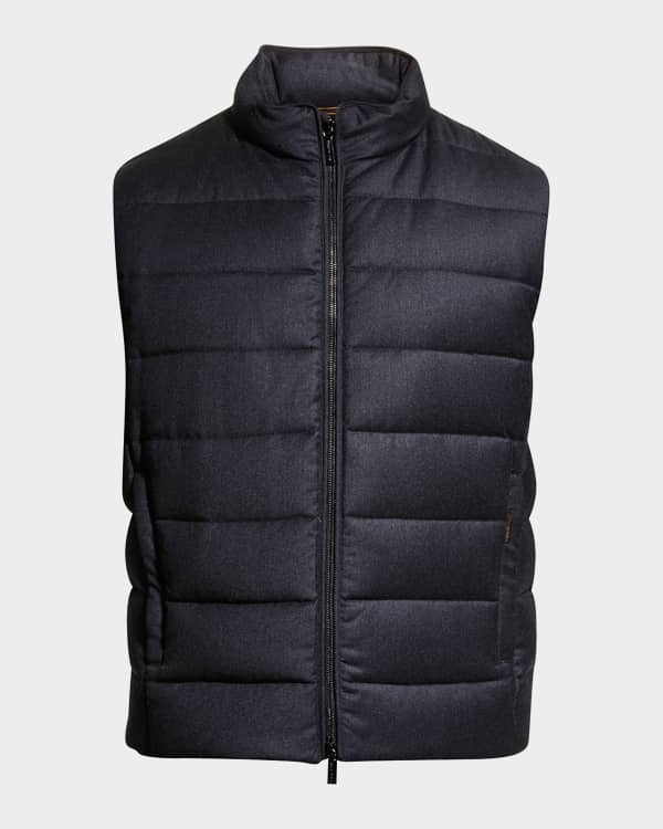 Michael Kors Quilted Zip Up Vest Navy Neiman Marcus