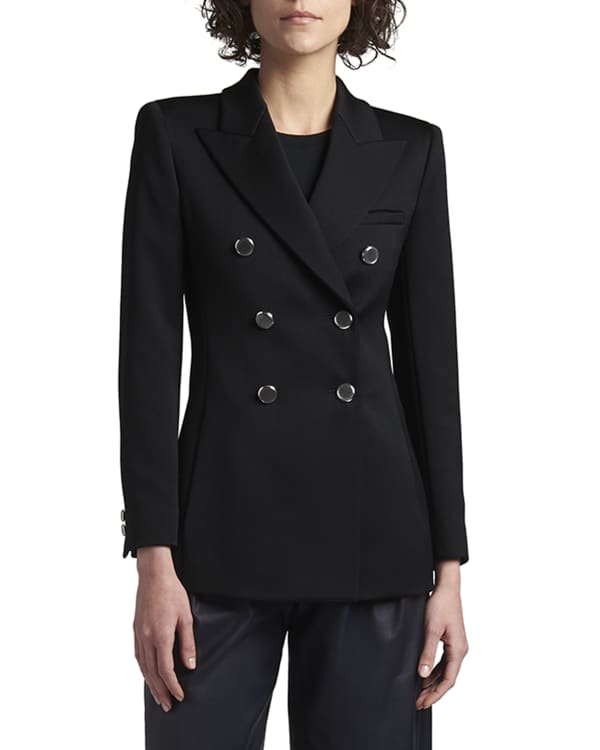Balmain Oversized Wool Double-Breasted Jacket | Neiman Marcus