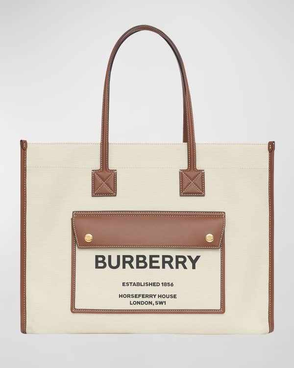 Burberry TB Canvas And Leather Phone Tote Bag New