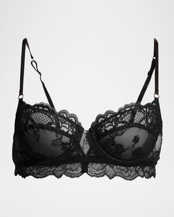 Joan Balconette Underwired Bra in Black