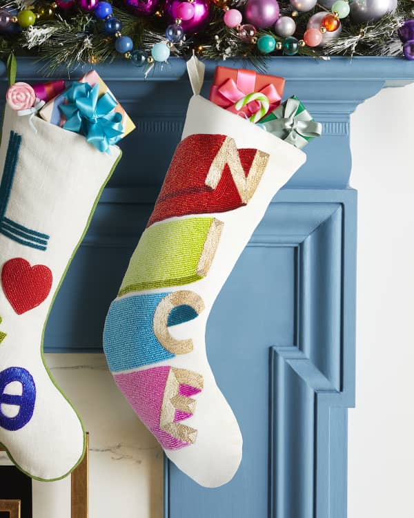 Jonathan Adler Naughty Embellished Stocking | Neiman Marcus