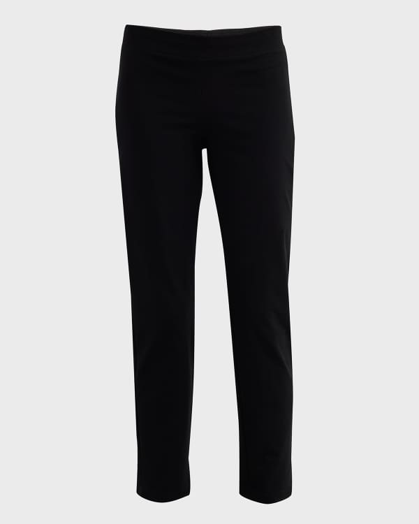 Eileen Fisher Washable Stretch Crepe High Waisted Pant - Black