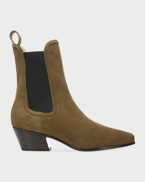 Rover Pleated Suede High Ankle Boots