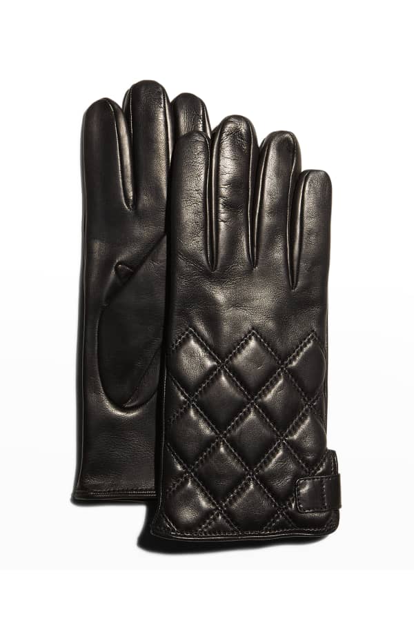 Portolano Men's LeatherPalm Cashmere Gloves Neiman Marcus