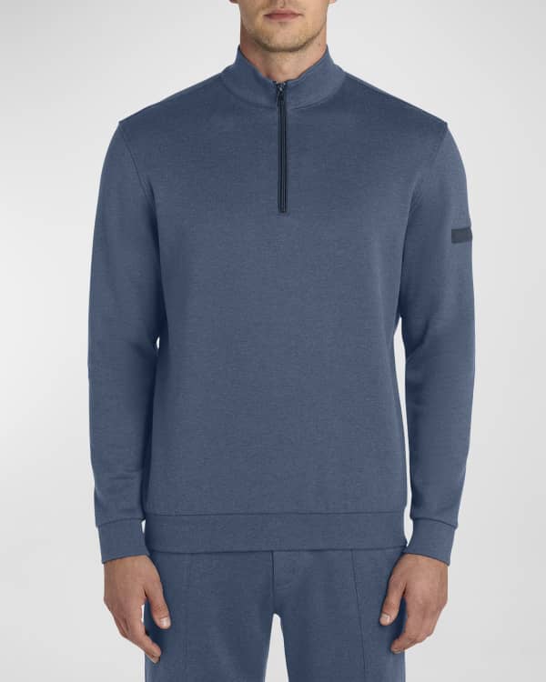 Bugatchi - Solid Mock Neck Long Sleeve Tee - Sand
