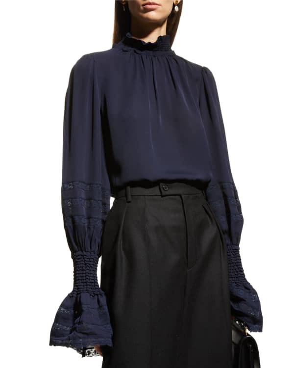 Alice and Olivia Roanne Blouson Sleeve Blouse